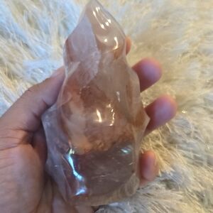 Polished Crystal Fire Quartz Flame